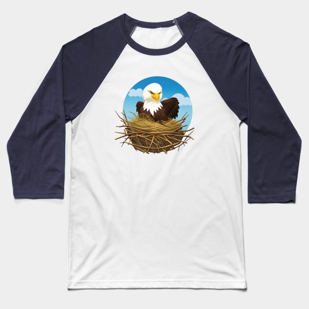 Bald Eagle Nest Cam Jackie & Shadow at Big Bear Baseball T-Shirt by DigiDreams